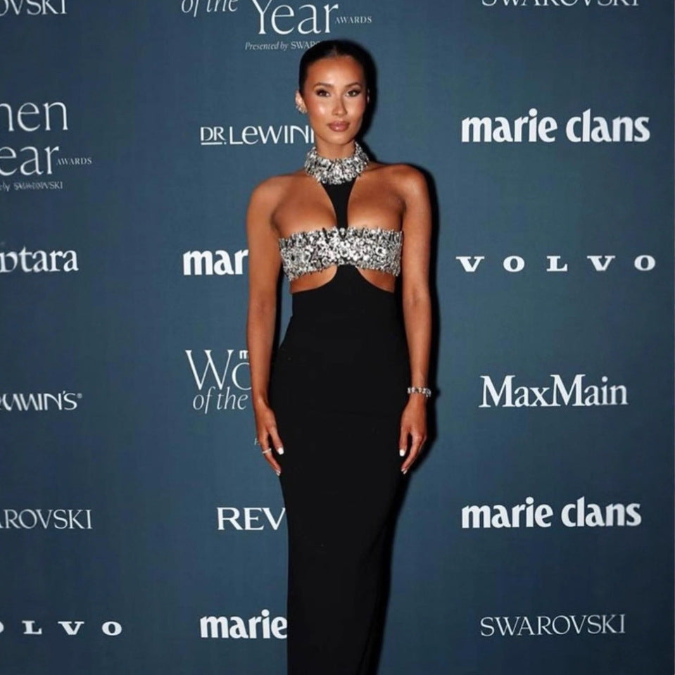 Party Sexy Cutout Rhinestone Dress