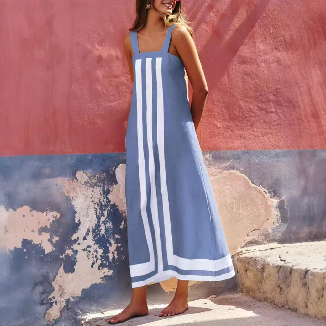 Casual And Comfortable Suspender Skirt Vacation Style