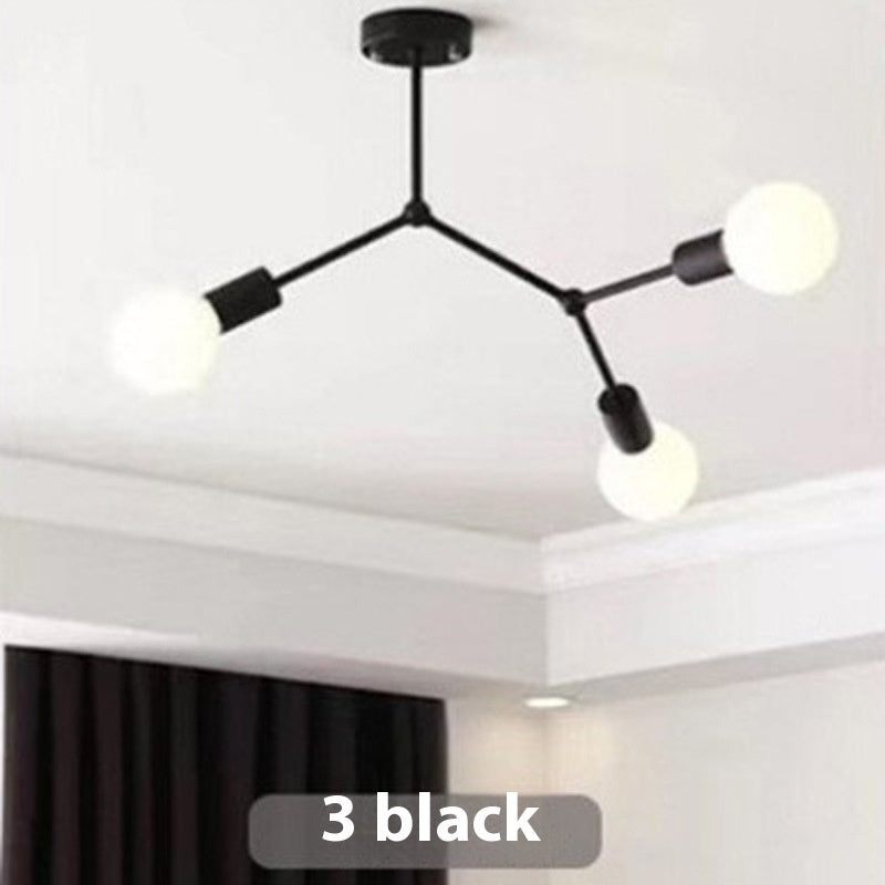 Iron Chandelier Simple Bedroom Living Room Ceiling Lamp