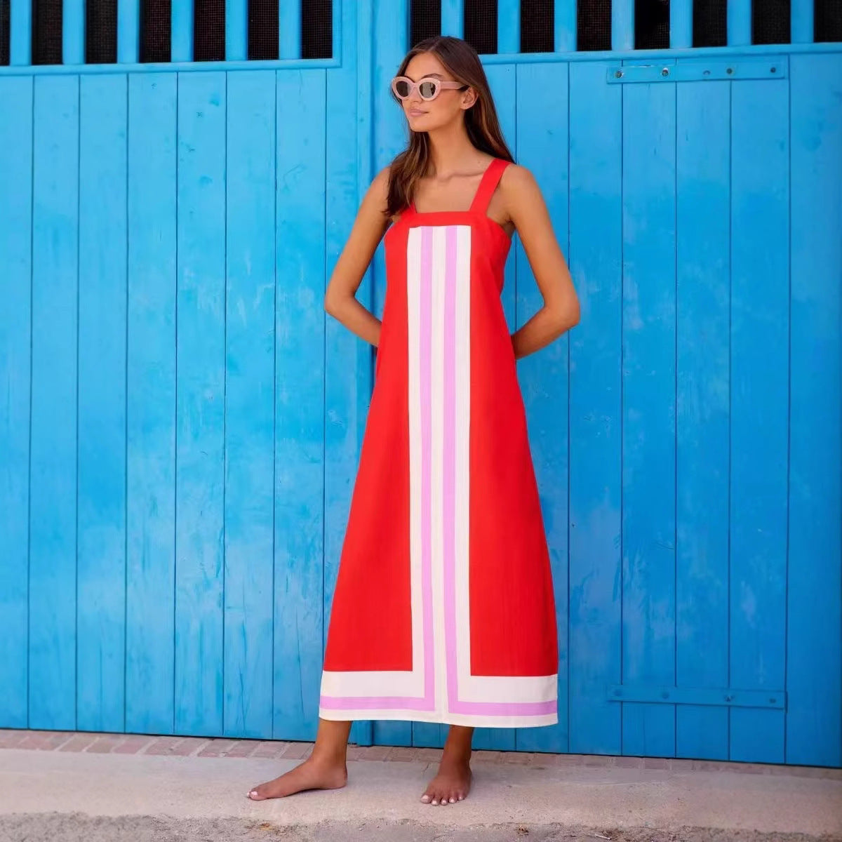 Casual And Comfortable Suspender Skirt Vacation Style