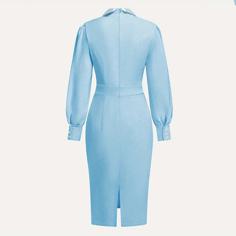 Elegant Dress With Bow Detail