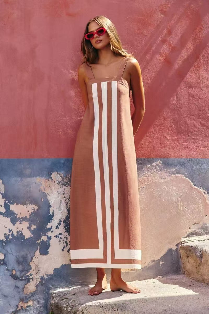 Casual And Comfortable Suspender Skirt Vacation Style