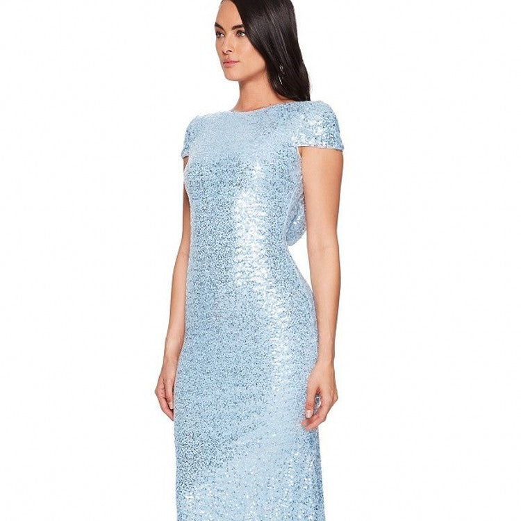 New Full Sequined Long Backless Sheath Women's Dress