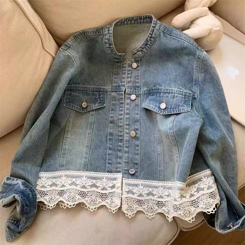 Lace Casual Denim Coat