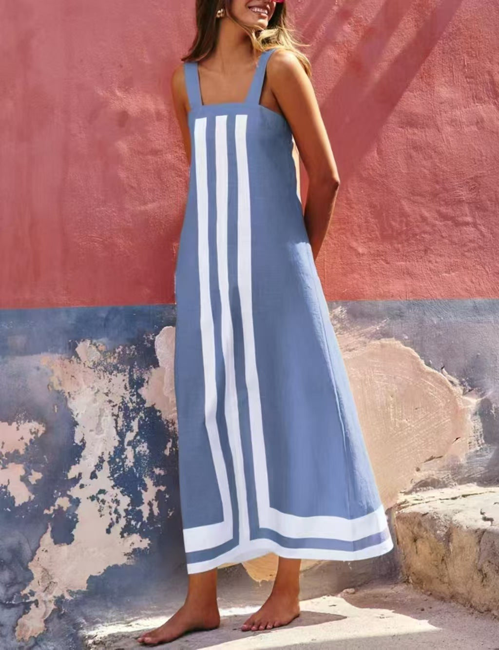 Casual And Comfortable Suspender Skirt Vacation Style