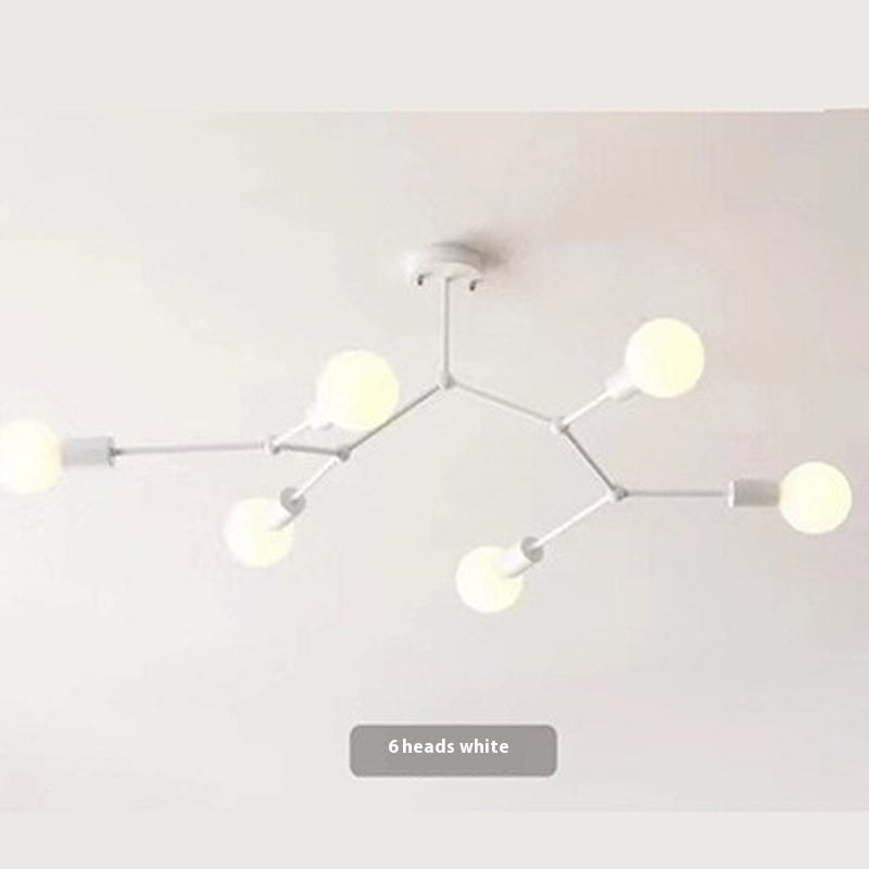 Iron Chandelier Simple Bedroom Living Room Ceiling Lamp
