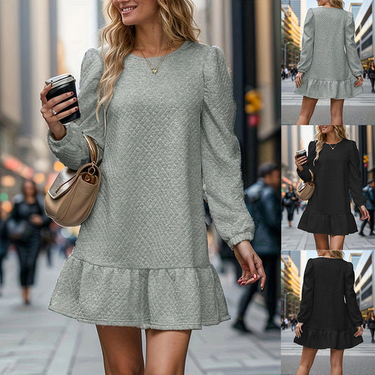 Women's Long Sleeve Jacquard Fashion Sweater Dress