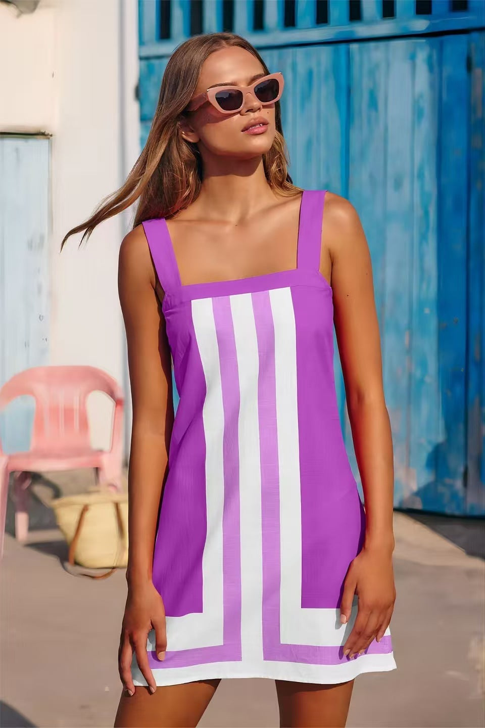 Casual And Comfortable Suspender Skirt Vacation Style