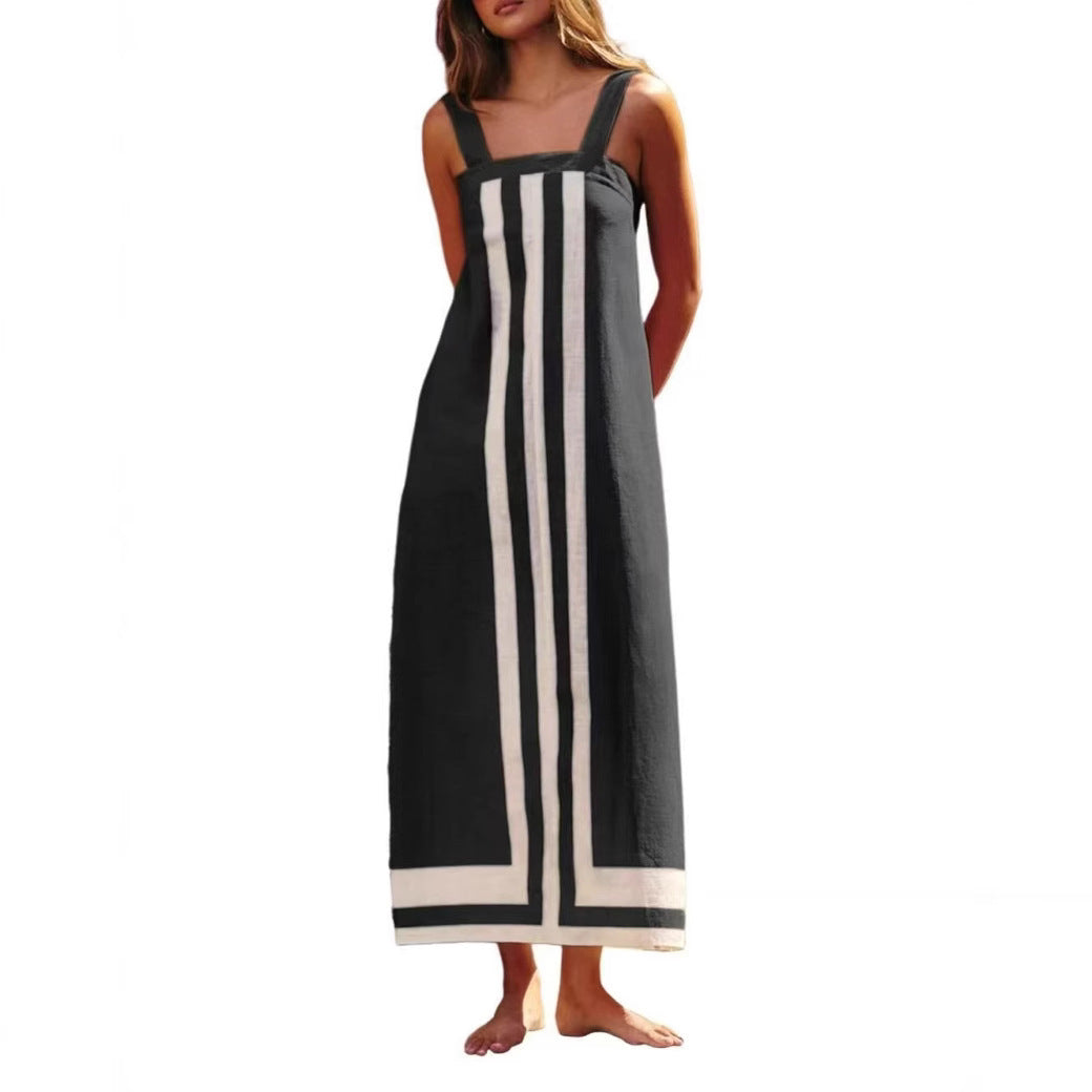 Casual And Comfortable Suspender Skirt Vacation Style