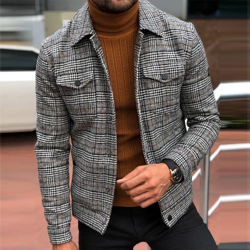 Casual Fashion Autumn Plaid Men's Jacket