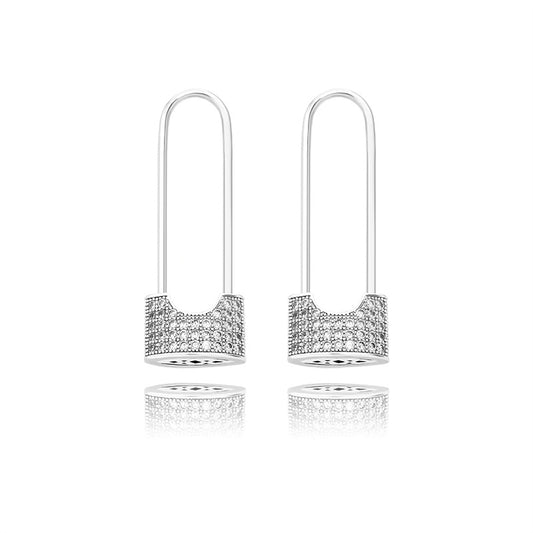 Zircon Plated Real Gold Hip Hop Earrings Fashion Jewelry