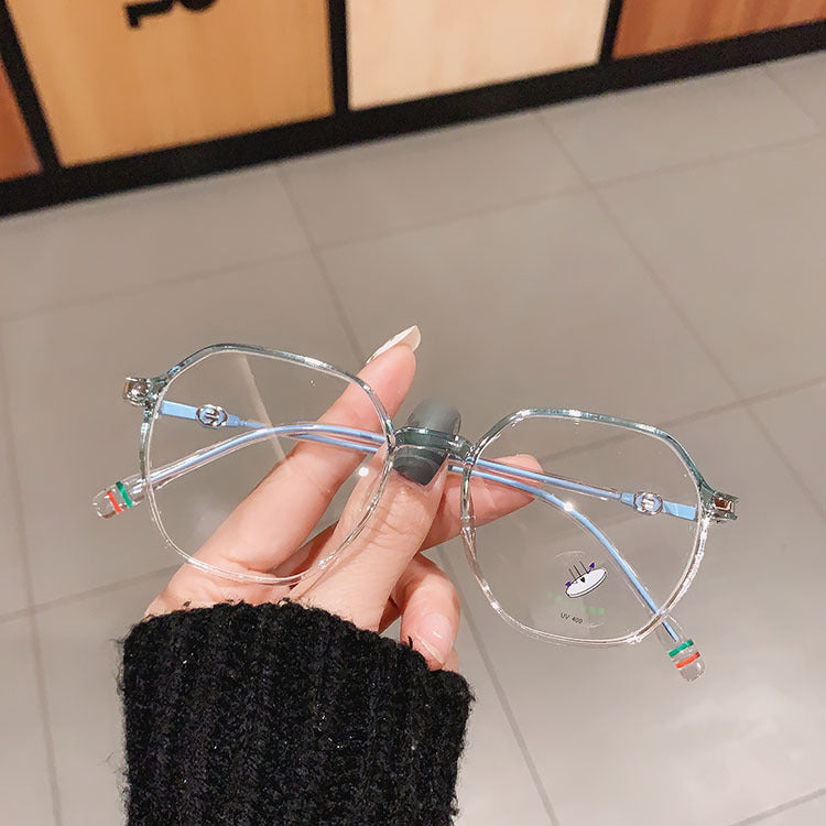 Anti-Blue Light Radiation Eyes Net Red Student Myopia Glasses Female Transparent Gradient Color Trend Fashion Myopia Goggles