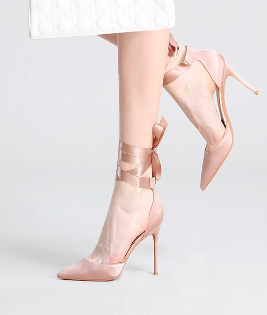 Elegant Bow Satin Pumps