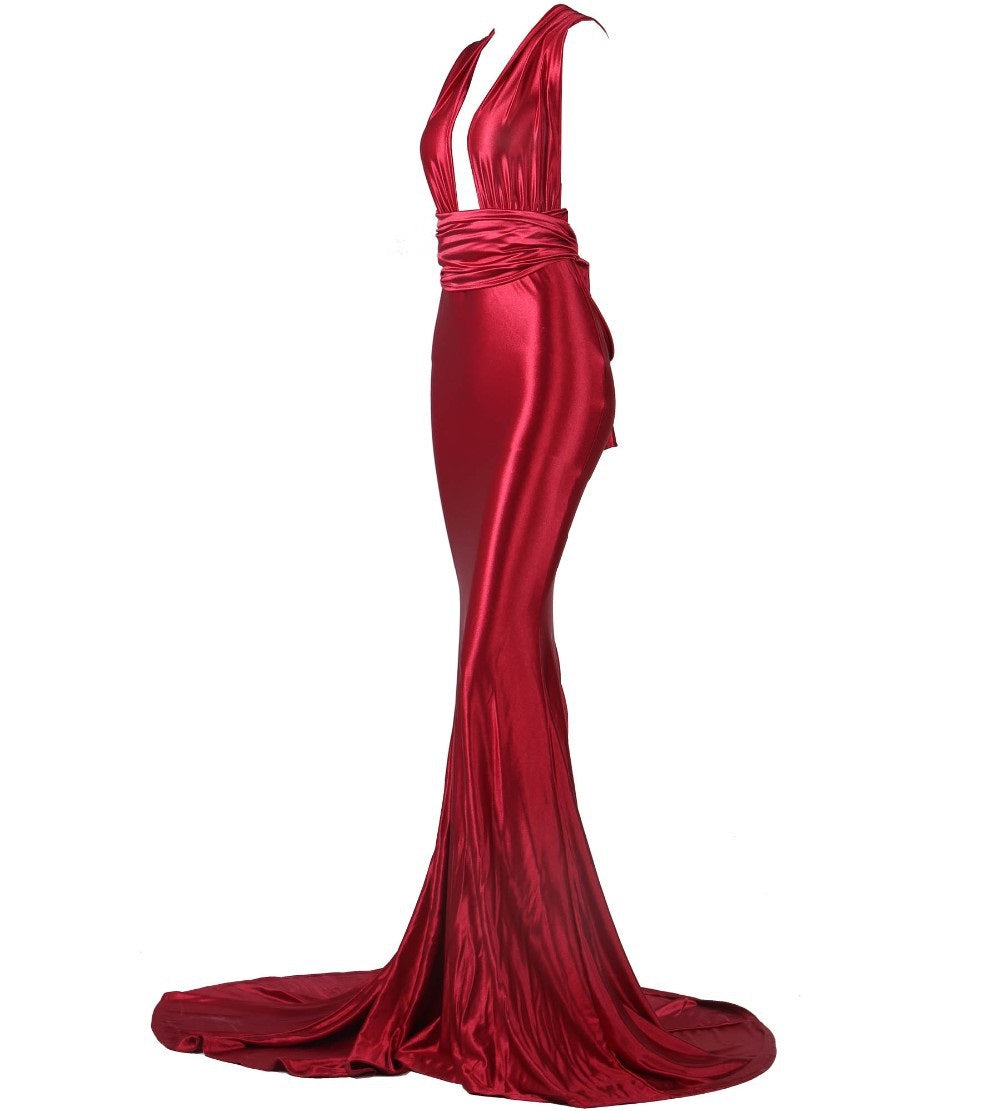 Elegant Sexy Red Evening Gown
