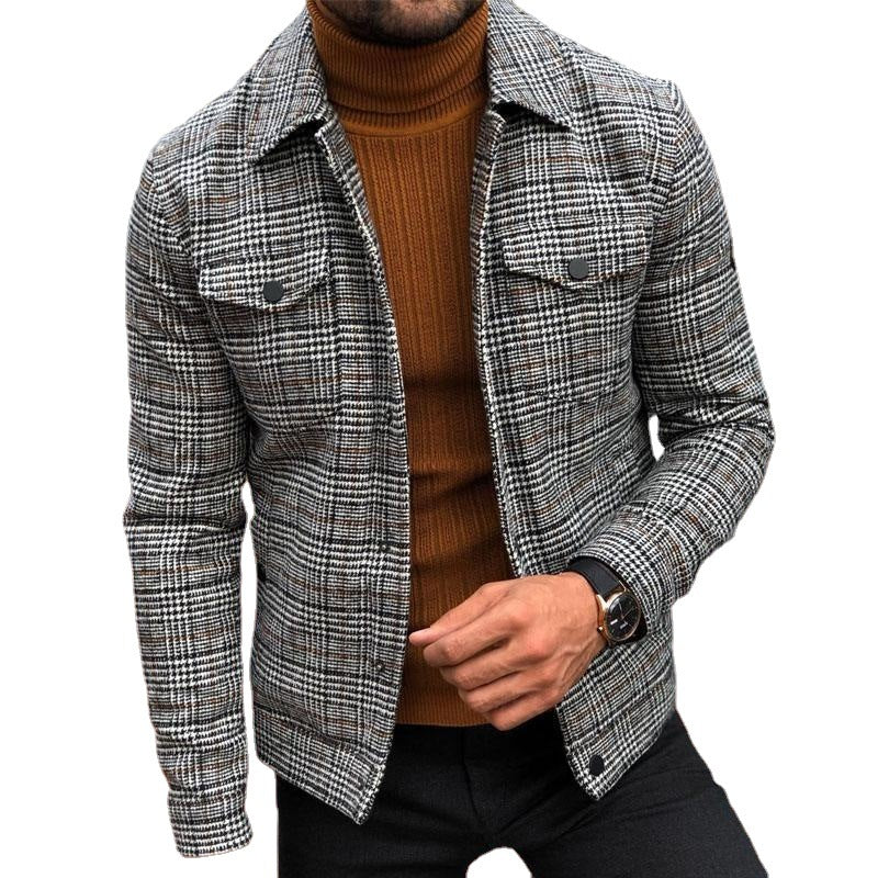 Casual Fashion Autumn Plaid Men's Jacket