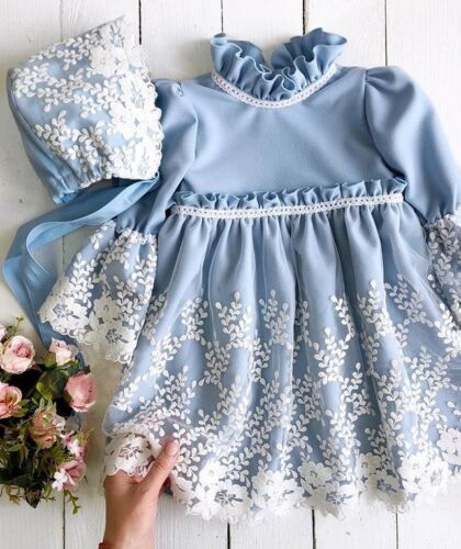 Elegant Lace Dress with Bonnet