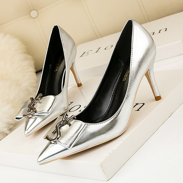 Elegant Metal Buckle Pump