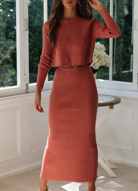 Elegant Two Piece Knitted Set