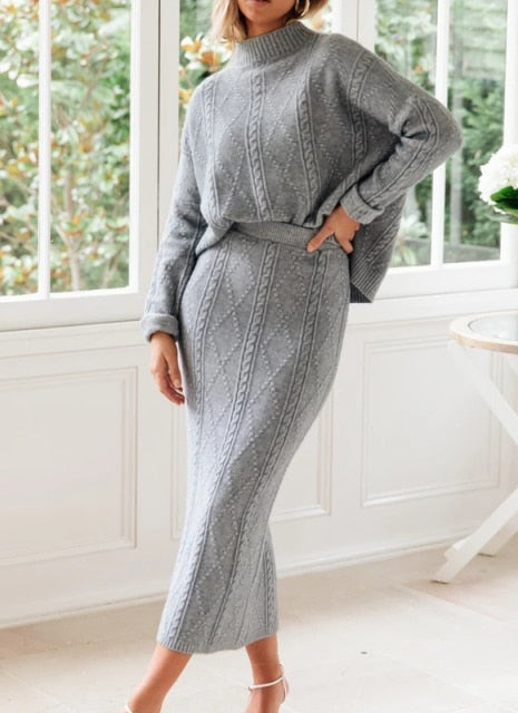 Elegant Two Piece Knitted Set