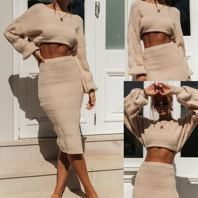 Elegant Two Piece Knitted Set