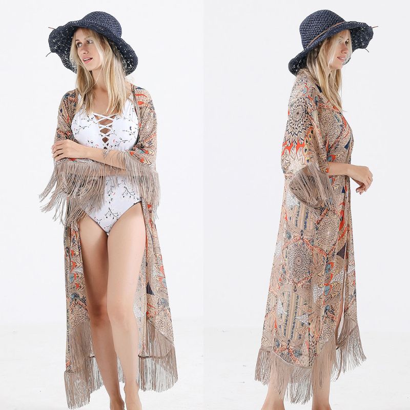 Half Sleeve Chiffon Bikini Cover Up