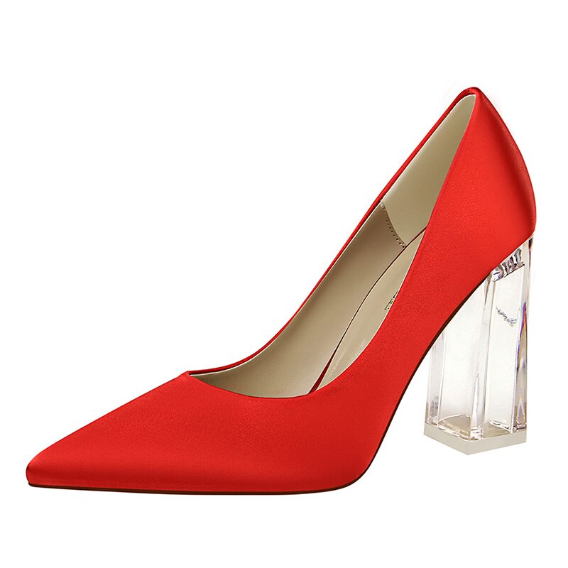 Silk Clear Heel Pumps