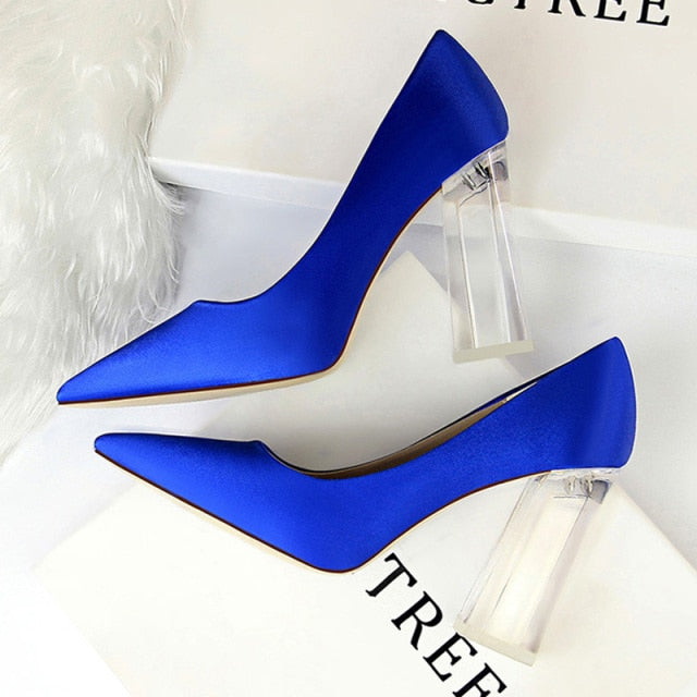 Silk Clear Heel Pumps