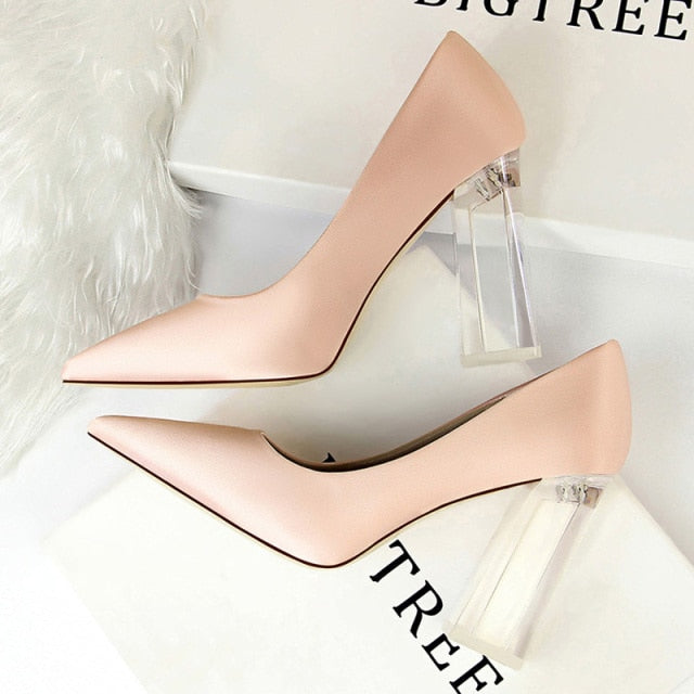 Silk Clear Heel Pumps