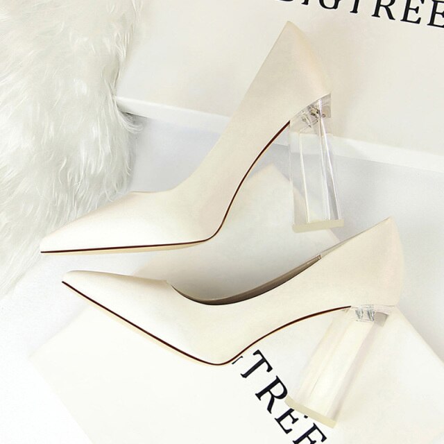 Silk Clear Heel Pumps