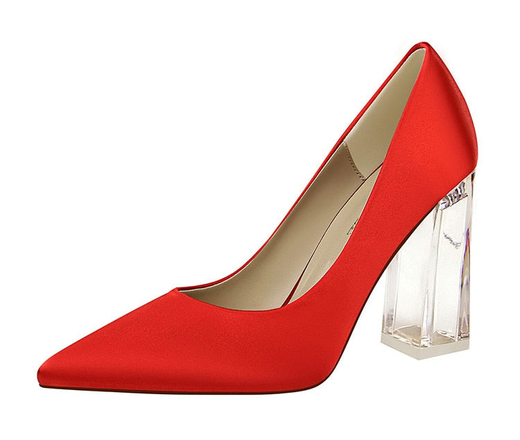 Silk Clear Heel Pumps