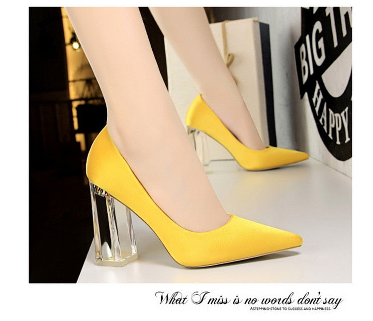 Silk Clear Heel Pumps