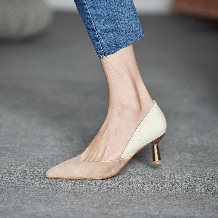 Metal Mid Heel Pumps