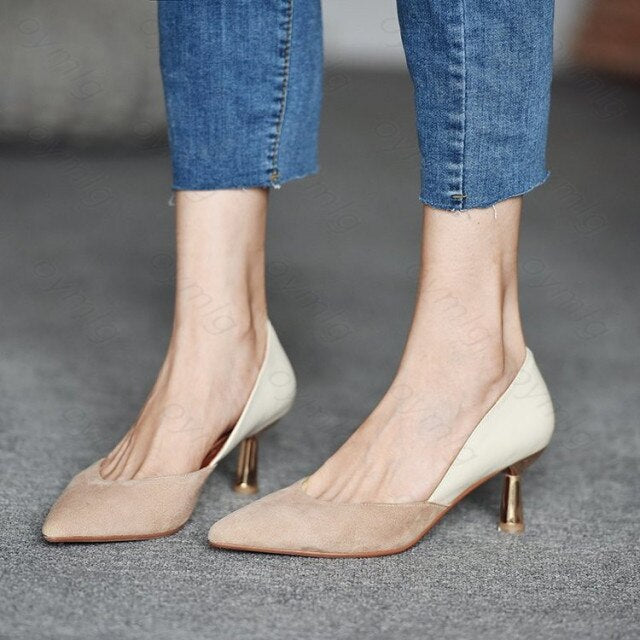 Metal Mid Heel Pumps