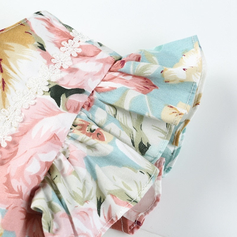 Flower Lace Flying Sleeve Dress