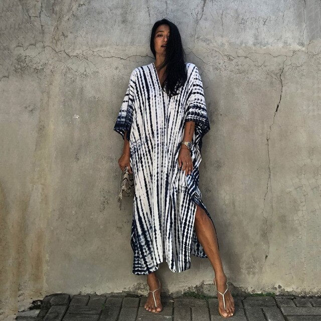 Boho Striped Chiffon Cover Up