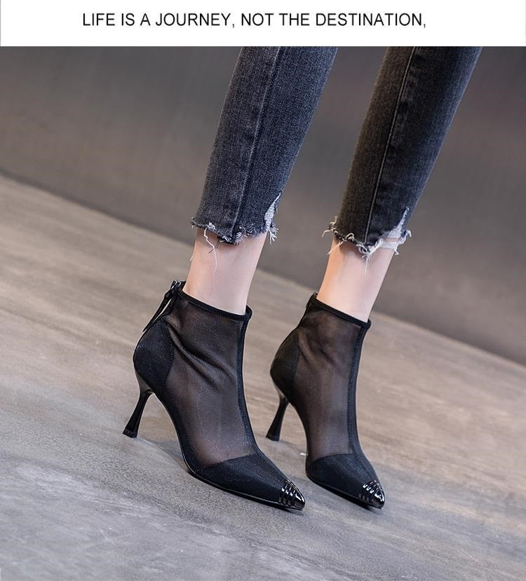 Mesh Pointed Boots