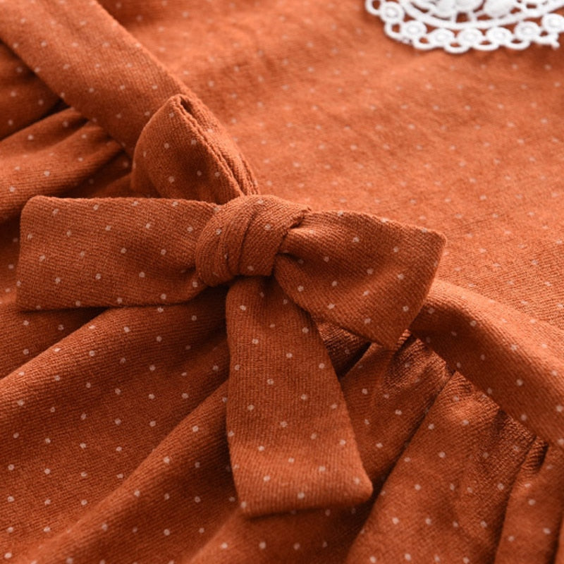 Elegant Long Sleeve Doll Collar Dress