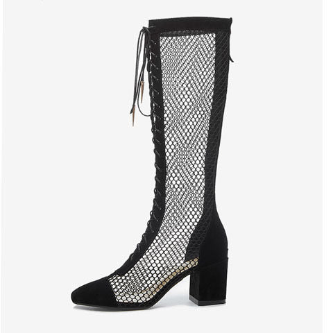 Mesh Laced High Boots