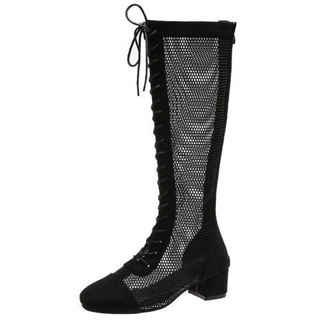 Mesh Laced High Boots