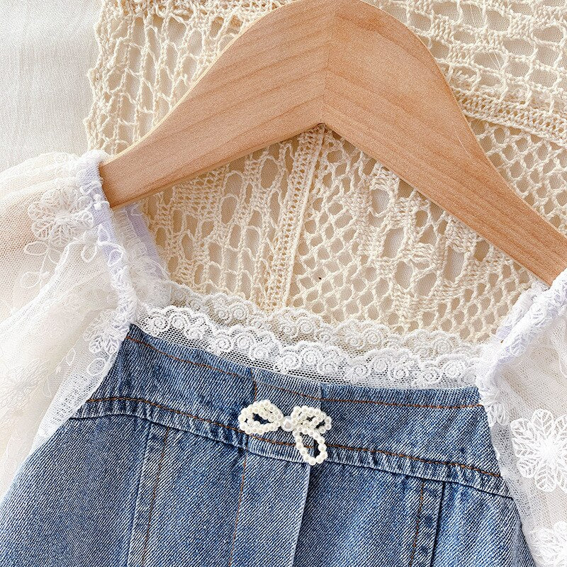 Casual Jeans & Lace Dress