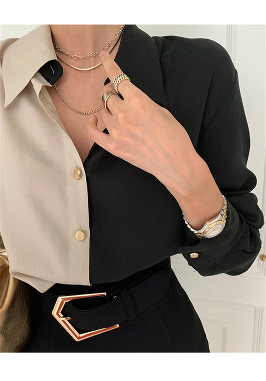 Two Tone Buttoned Shirt