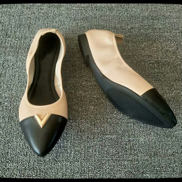 Elegant Leather Pointed Toe Flat