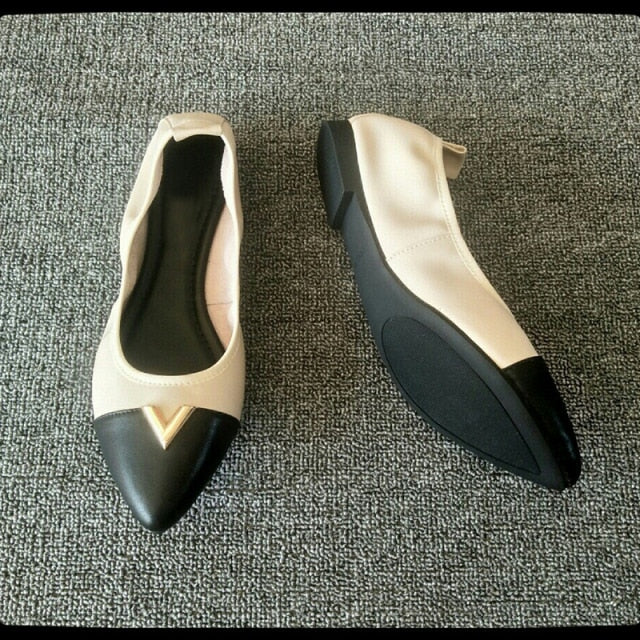 Elegant Leather Pointed Toe Flat