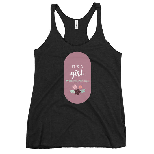 Women's Racerback Tank with It’s A Girl Design